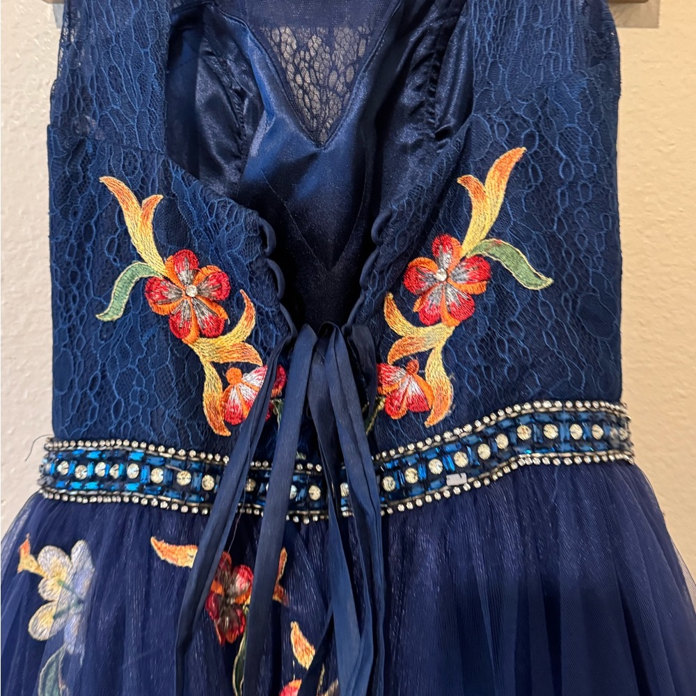 PROM ✨Rachel Allan Blue Halter Sleeveless Gown for Prom - Picture 7 of 14